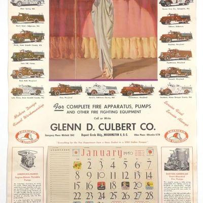 1950 Glenn Culbert Fire Co. Advertising Calendar
