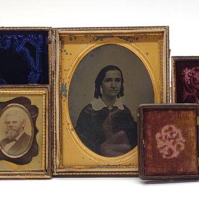 3 Antique Framed Portraits Incl. Tintypes