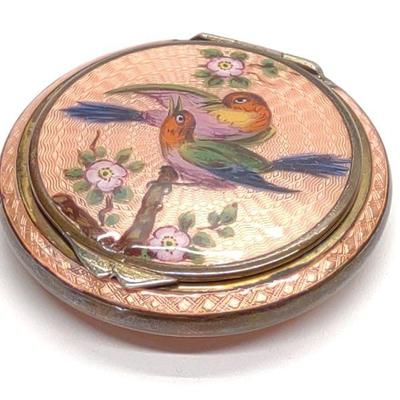 Vintage Enamel Guilloche Compact