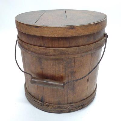 19th C. Shaker Covered Firkin