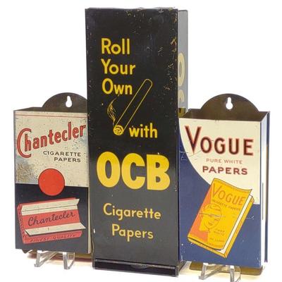 (3) Vintage Cigarette Rolling Paper Tin Dispensers