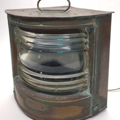 Antique Copper Ships Lantern Electrified Starboard