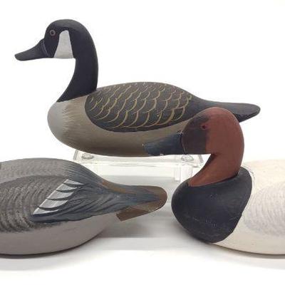 3 Capt. Roger Urie Miniature Duck & Goose Decoys