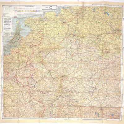 WWII US & British Air Force Silk Escape Map (C&D)