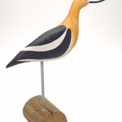 Carved Avocet Shorebird Decoy