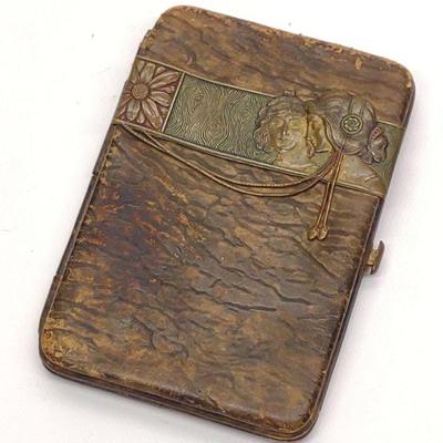 Art Nouveau Leather Cigarette Case