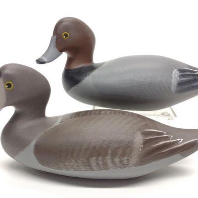 Chris Hawkins Half-Size Canvasback Duck Decoy Pair