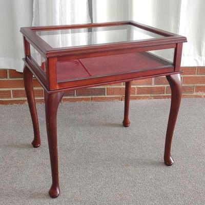 Queen Anne Style Lift Top Glass Display Case