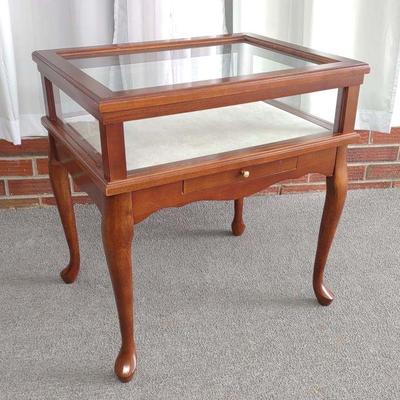 Queen Anne Style Lift Top Glass Display Case