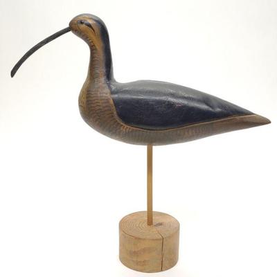 Carved Curlew Shorebird Decoy