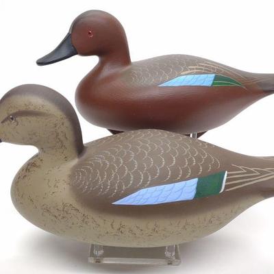 Charlie Bryan Pair of Cinnamon Teal Duck Decoys