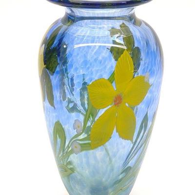 Mayauel Ward Signed Art Glass Vase 8.75"
