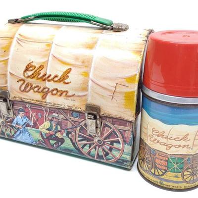 1958 Chuck Wagon Lunch Box w/ Thermos