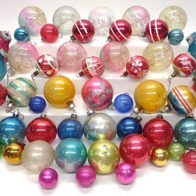 64 Vintage Glass Christmas Ornaments