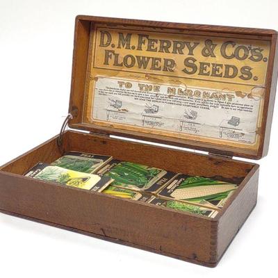 Antique D.M. Ferry Co. Flower Seed Display Box