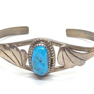 Navajo Harry Spencer Turquoise & Sterling Cuff