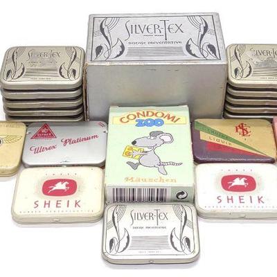 (18) Vintage Condom Tins & Packages