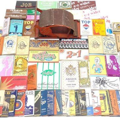 Vintage Rolling Papers w/ Cigarette Roller
