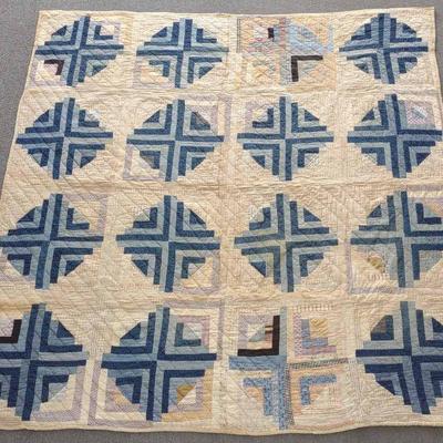 Antique Log Cabin Pattern Quilt