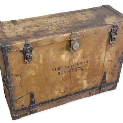 WWI US Military Dental Medical Field Trunk