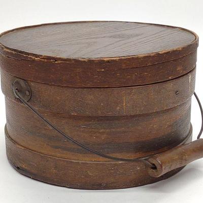 Antique Shaker Lidded Firkin / Sugar Bucket
