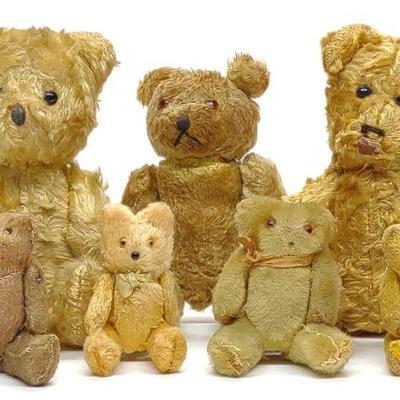 (7) 1950's Japanese Mohair Bears