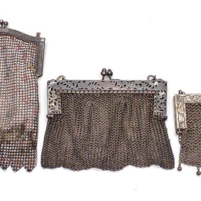 3 Art Nouveau & Art Deco Metal Mesh Purses