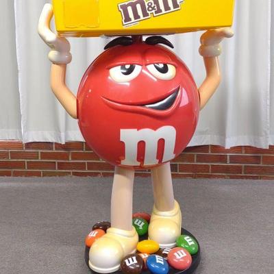 Red M&M Store Display Candy Holder w/ Tray