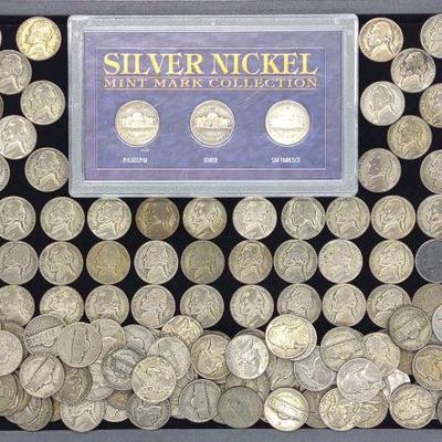 (200) 1942-45 35% Silver Jefferson Nickel US Coins