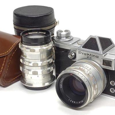Vintage German Praktina FX Camera w/ 2 lenses