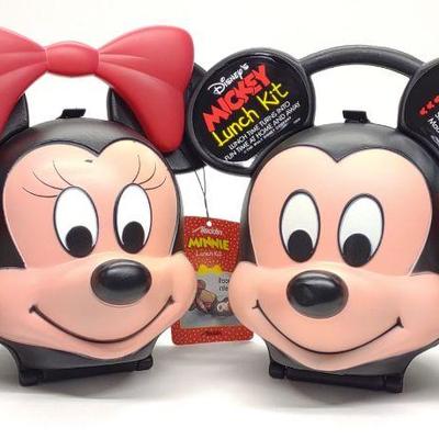 Mickey & Minnie Mouse Lunch Boxes w/ Thermoses