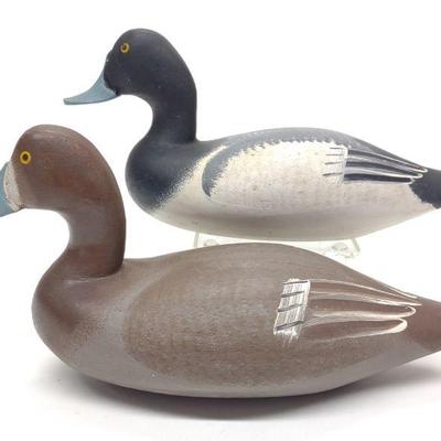John H Clark Bluebill Duck Decoy Pair (Half Size)