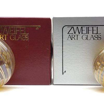 (2) Zweifel Art Glass Christmas Ornaments (Signed)