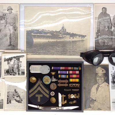 WWII US Military Photos, Medals, Tags & Goggles