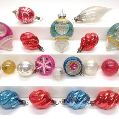 22 Vintage Figural Glass Christmas Ornaments