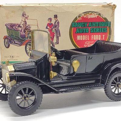 TN Japan Ford Model T Tin Friction Toy Car w/ Box