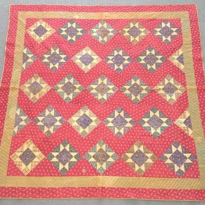Antique Evening Star Pattern Quilt