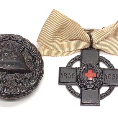 German WWI Badges (Black Wound & Red Cross)
