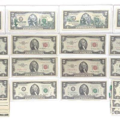 (51) $2 Federal Reserve US Bank Notes (incl. reds)