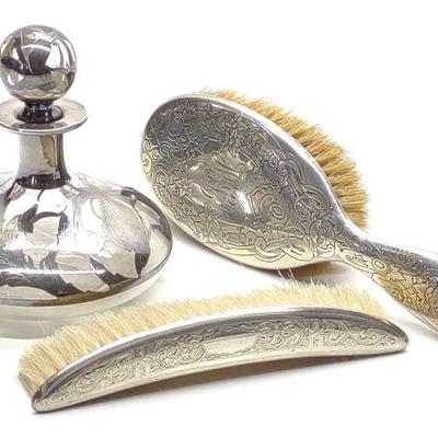 Art Nouveau Sterling Silver Vanity Set