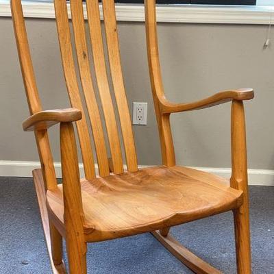 Gary Weeks And Company Handmade Maple Rocker, 1993. Signed﻿
