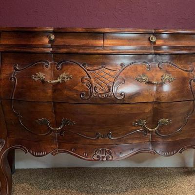 Vintage French Provincial Bombe Cabinet