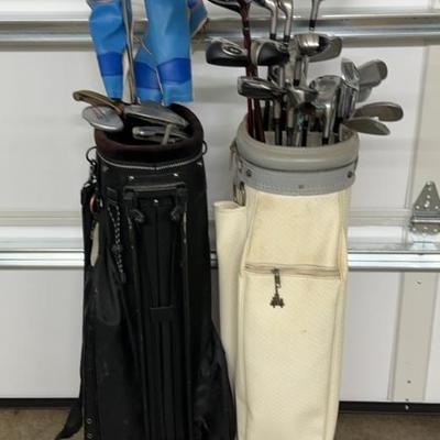 Golf clubs and bags