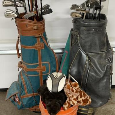 Golf clubs and bags