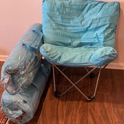 Trio Of Modern Blue Butterfly Chairs
