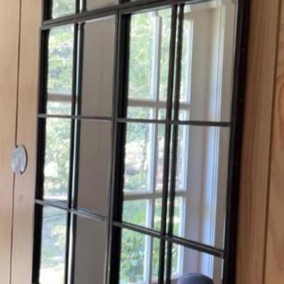 Thomasville Furniture Entryway table with arched windowpane mirror.