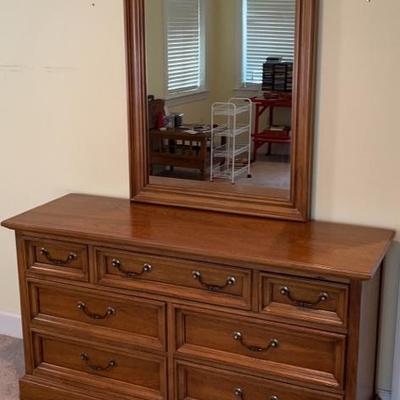 Wood Dresser w/ Mirror