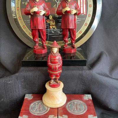 Chinese Bookends & More
Vintage Bookends Chinese men eating
4x4x9