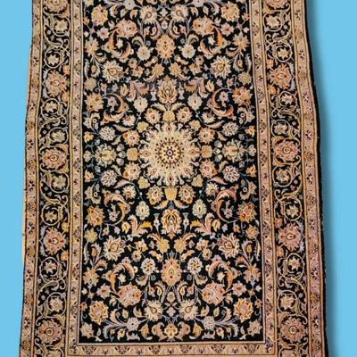 Navy Persian Kashan Rug