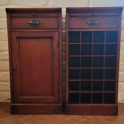 Pottery Barn Mahagony Wine & Bar Cabinets